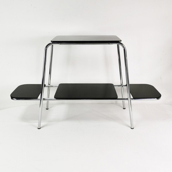 Image 1 of Vintage Bauhaus side table in chrome metal, Czechoslovakia 1940