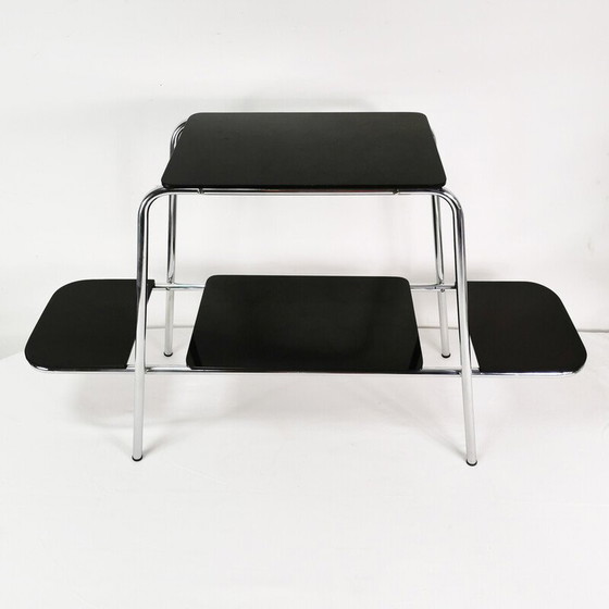 Image 1 of Vintage Bauhaus side table in chrome metal, Czechoslovakia 1940