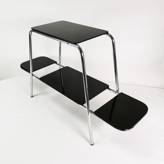 Image 1 of Vintage Bauhaus side table in chrome metal, Czechoslovakia 1940