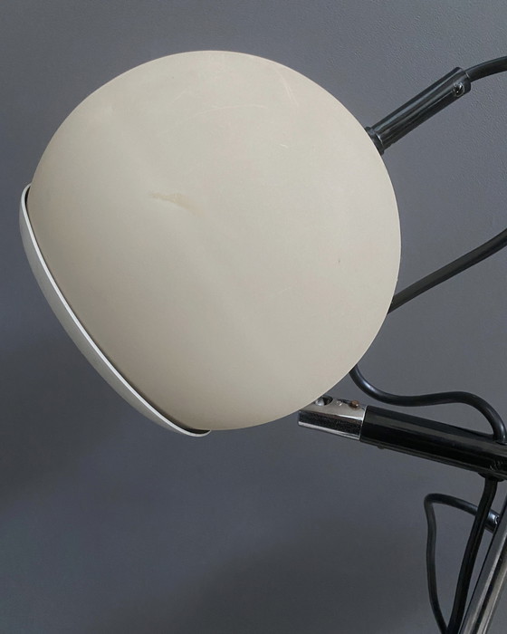 Image 1 of Floor Lamp 2 Off-White Sphere Lamps 1960S