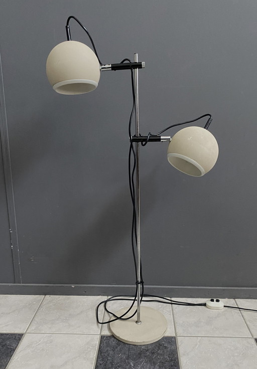 Floor Lamp 2 Off-White Sphere Lamps 1960S