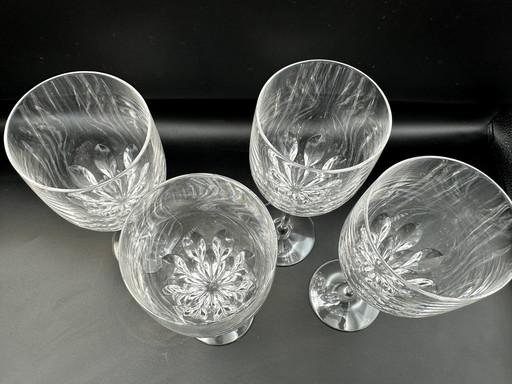 4 x XL Lead Crystal Wine Glasses Nachtmann