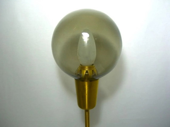 Image 1 of Table Lamps (2), Mid Century Modern, Art Deco, Scandinavian, Nordic, Minimalist, Falkenbergs Belysning, Brass, Glass,