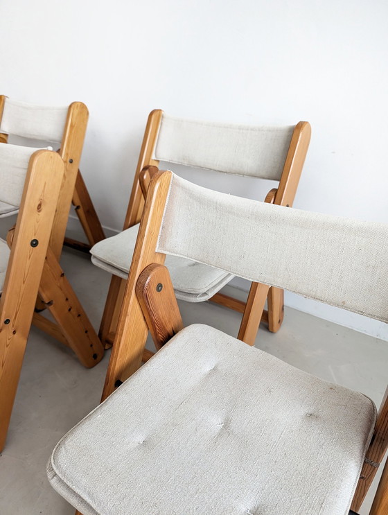 Image 1 of Set Of 4 'Kon-Tiki' Folding Chairs By Gillis Lundgren For Ikea 1970S 