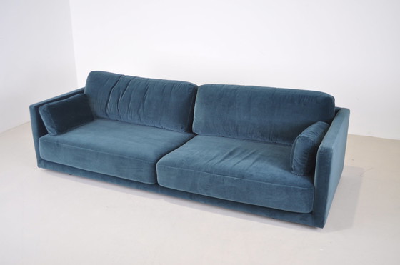 Image 1 of Fest blue velvet sofa