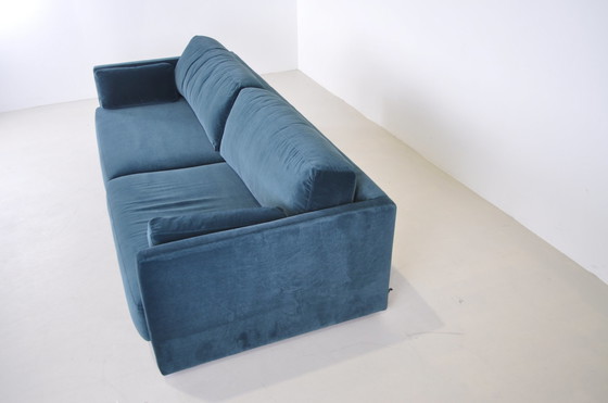 Image 1 of Fest blue velvet sofa