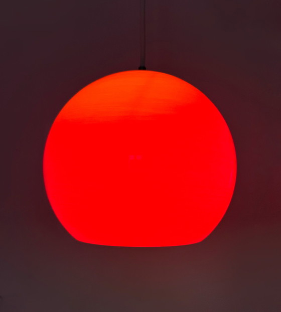 Image 1 of Red Opaline 60's hanging lamp