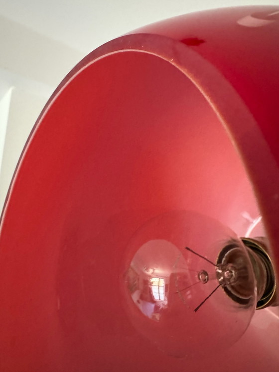 Image 1 of Red Opaline 60's hanging lamp