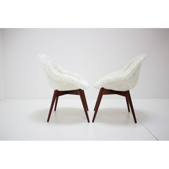 Image 1 of Pair of vintage wooden lounge chairs by Miroslav Navratil, Czechoslovakia 1960
