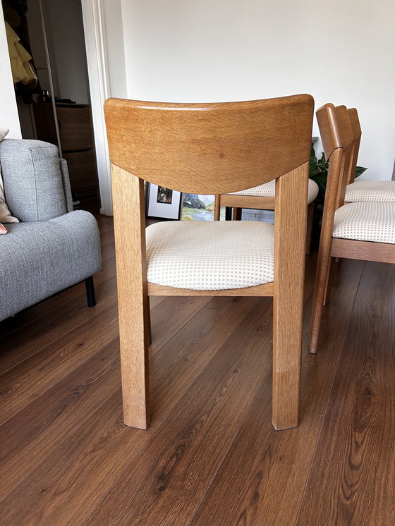 Image 1 of Set Of 4 Danish Solid Oak Wood Mid-Century Modern Chairs