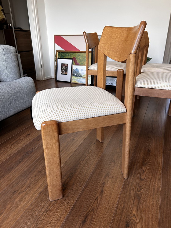 Image 1 of Set Of 4 Danish Solid Oak Wood Mid-Century Modern Chairs