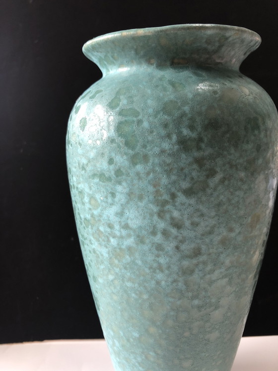 Image 1 of Vase Scheurich turquoise avec éponge