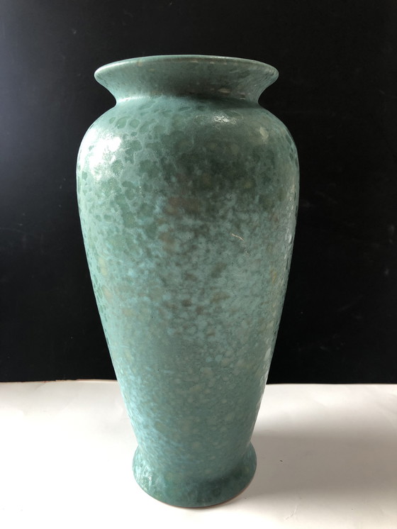 Image 1 of Vase Scheurich turquoise avec éponge