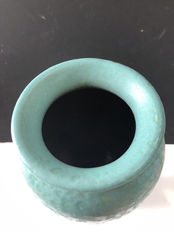 Image 1 of Vase Scheurich turquoise avec éponge