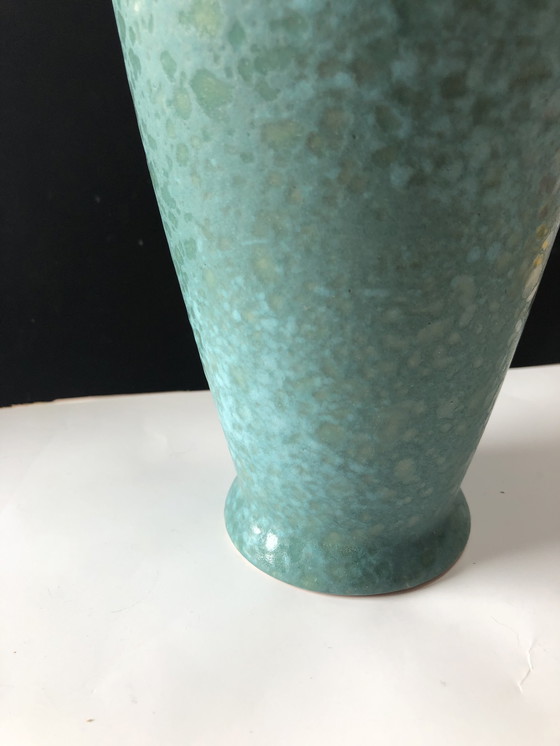 Image 1 of Vase Scheurich turquoise avec éponge