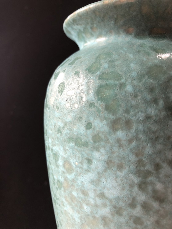 Image 1 of Vase Scheurich turquoise avec éponge