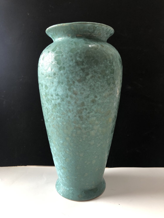 Image 1 of Vase Scheurich turquoise avec éponge