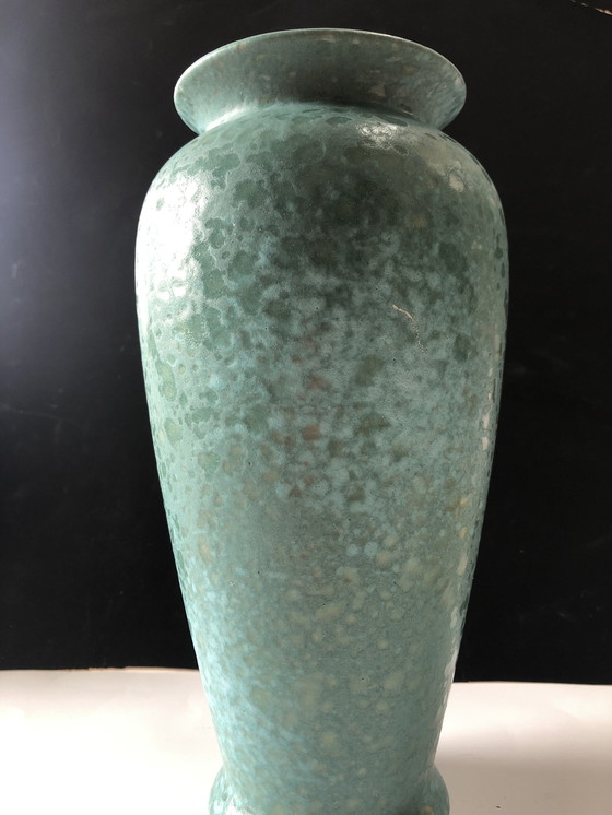 Image 1 of Vase Scheurich turquoise avec éponge