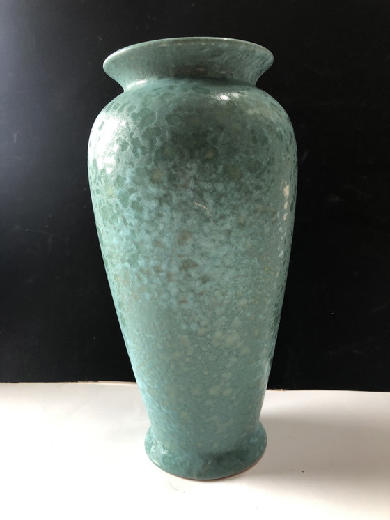 Image 1 of Vase Scheurich turquoise avec éponge