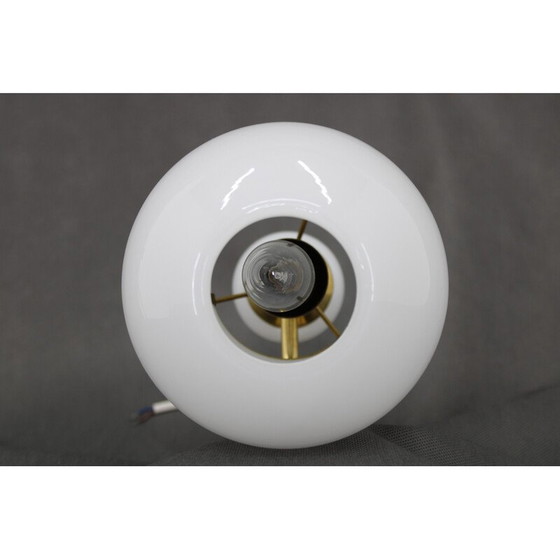 Image 1 of Pair of vintage brass and glass wall lamp, Czechoslovakia 1970