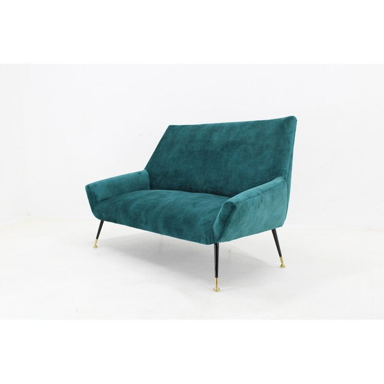 Image 1 of Vintage 2-seater sofa in velvet fabric, Italy 1950