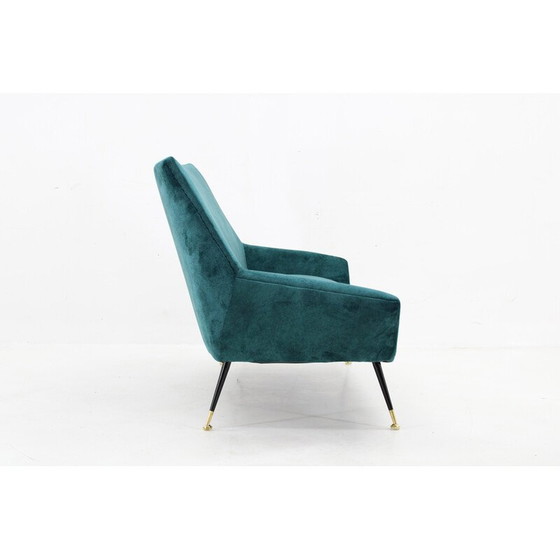 Image 1 of Vintage 2-seater sofa in velvet fabric, Italy 1950