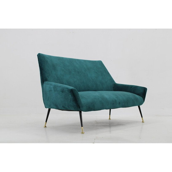 Image 1 of Vintage 2-seater sofa in velvet fabric, Italy 1950