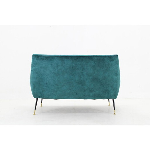 Vintage 2-seater sofa in velvet fabric, Italy 1950