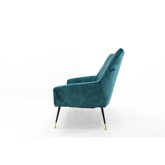 Image 1 of Vintage 2-seater sofa in velvet fabric, Italy 1950