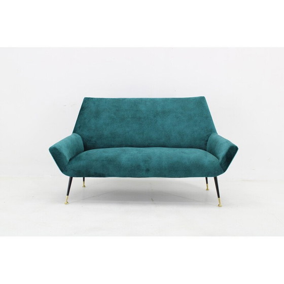 Image 1 of Vintage 2-seater sofa in velvet fabric, Italy 1950