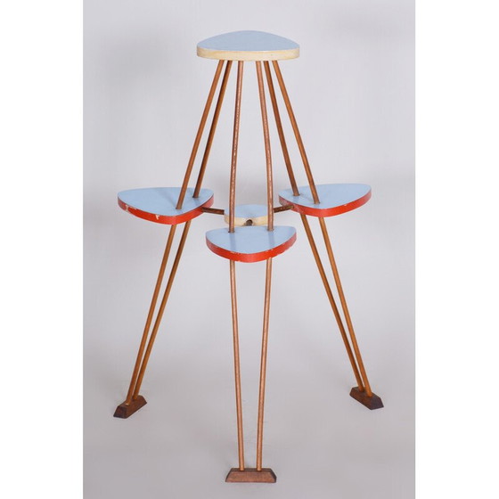 Image 1 of Vintage beechwood and umakart flower stand, Czechia 1950