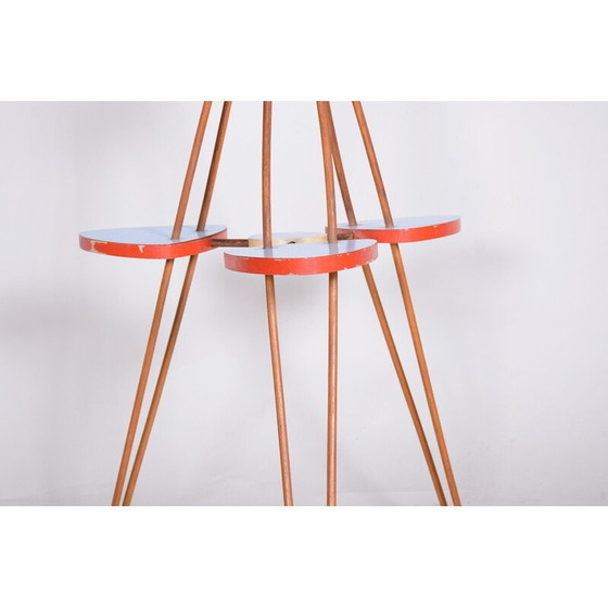 Image 1 of Vintage beechwood and umakart flower stand, Czechia 1950