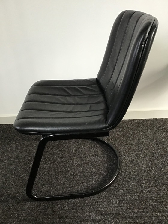 Image 1 of 4 sedie vintage in pelle nera