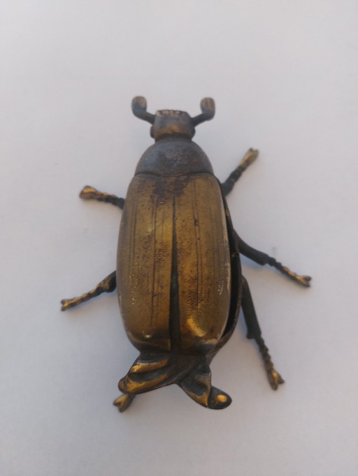 Brass Beetle Jewelry Box