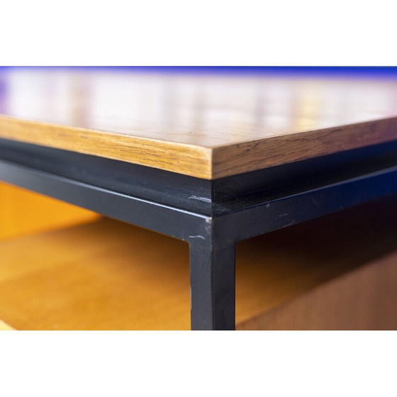 Image 1 of Scrivania vintage in rovere e metallo laccato, Francia 1970