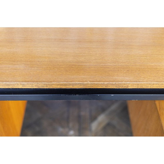 Image 1 of Scrivania vintage in rovere e metallo laccato, Francia 1970