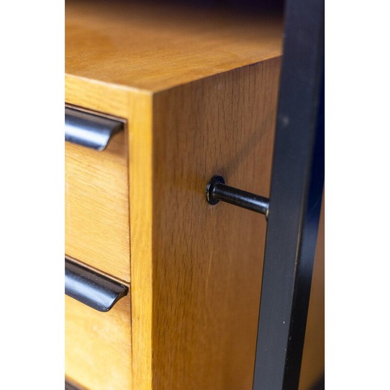 Image 1 of Scrivania vintage in rovere e metallo laccato, Francia 1970