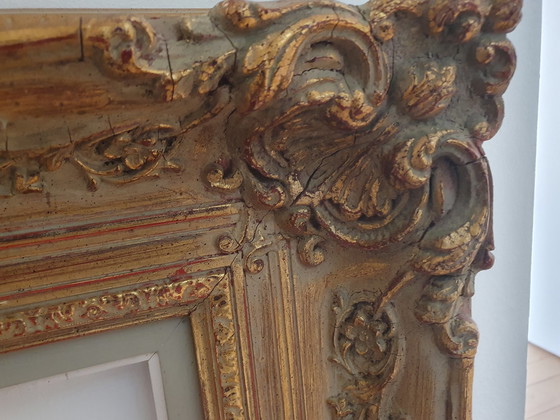 Image 1 of Cornice barocca in legno massello color oro
