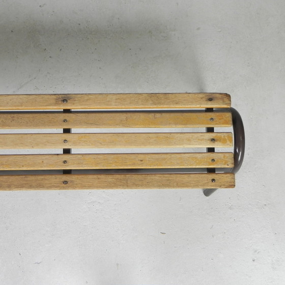 Image 1 of Industrial bench from school, slatted bench