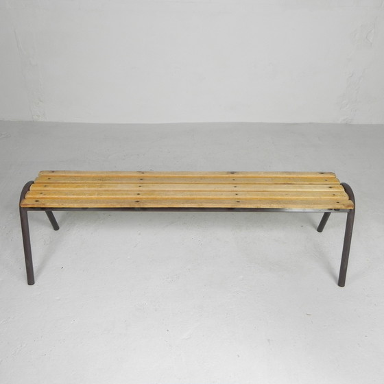 Image 1 of Industrial bench from school, slatted bench