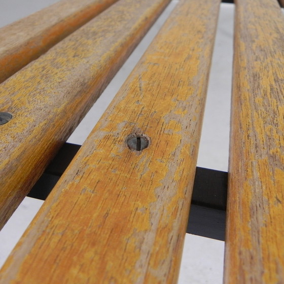 Image 1 of Industrial bench from school, slatted bench