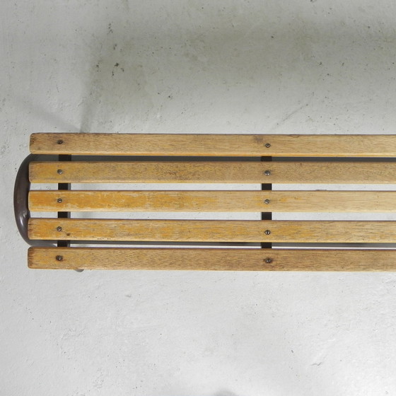 Image 1 of Industrial bench from school, slatted bench