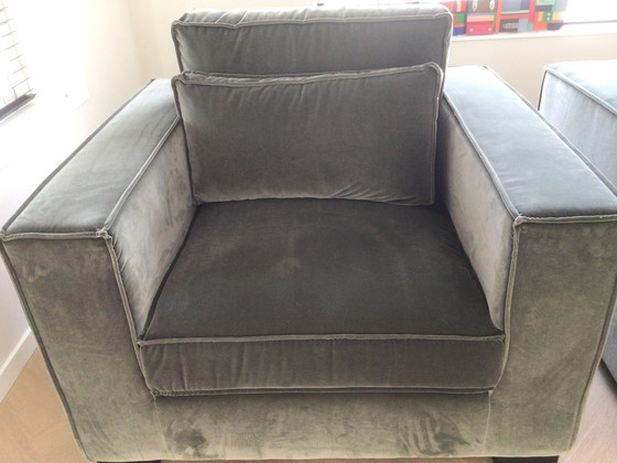 Image 1 of 2x Velvet Armchairs