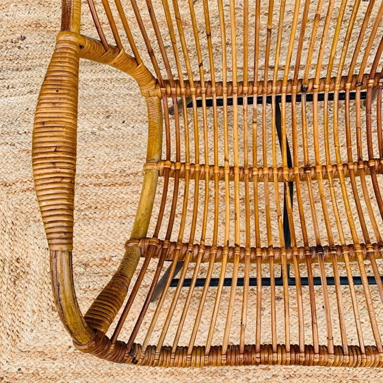 Image 1 of Vintage rattan and metal armchair, 1960