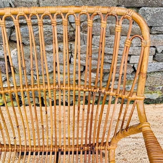 Image 1 of Vintage rattan and metal armchair, 1960