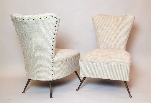  Pair Of Small Armchairs - New Upholstery