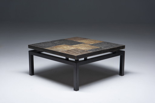 Coffee Table with Natural Stone Top, Netherlands, 1970s