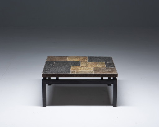 Coffee Table with Natural Stone Top, Netherlands, 1970s