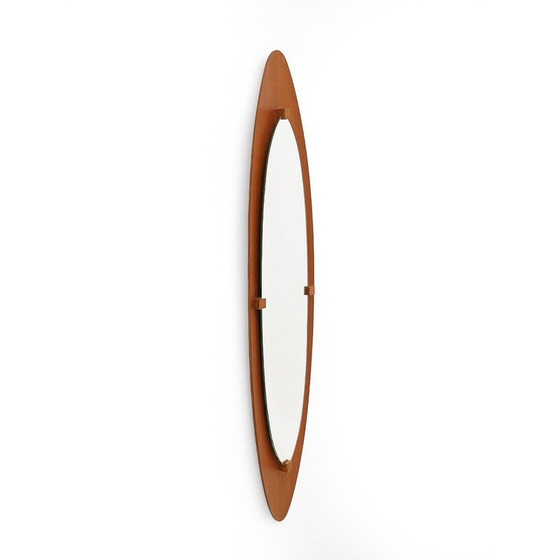 Image 1 of Vintage curved plywood mirror, Italy 1960