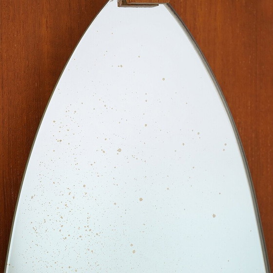 Image 1 of Vintage curved plywood mirror, Italy 1960
